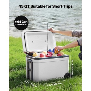 Mojgar Portable Cooler 45 QT Insulated Wheeled Cooler 64 Can Capacity with Cup Holder - 1 of 4
