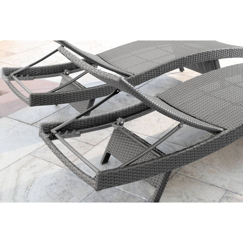 Abbyson Living Malibu 2pc Outdoor Modern Wicker Adjustable Stackable Chaise Lounger, 4 of 7