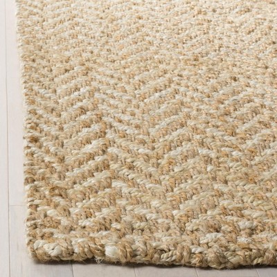 Ivory and Natural Handwoven Jute Area Rug 4' x 6'