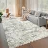 Modern Abstract Washable Area Rug - Non-Shedding Ultra-Thin Throw Carpet Stain-Resistant Neutral Indoor Floor Cover for Living Room, Bedroom Office - 2 of 4