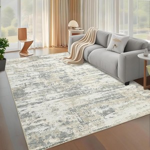 Modern Abstarct Area Rug Washable Rug Stain Resistant Throw Carpet Non Shedding Low Pile Folding Floor Cover with Non-Slip Backing - 1 of 4