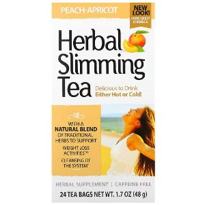 21st Century, Herbal Slimming Tea, Peach-Apricot, Caffeine Free, 24 Tea Bags, 1.7 oz (48 g) - 1 of 3