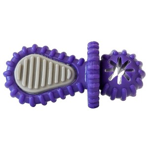 American Pet Supplies Rubber Dental Pacifier Dog Chew Toy with Ridges & Treat Hole - Gentle & Durable - Purple - 1 of 4
