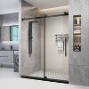 Shower door,made of stainless steel and transparent tempered glass,with brushed nickel finish,black,for bathrooms - 2 of 4