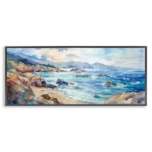 Stupell Industries Blue Toned Beach Edge Framed Giclee Art - 1 of 4