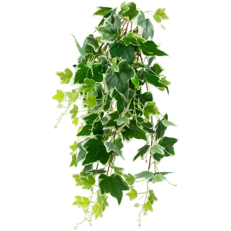 Northlight 31.5" Ivy Floral Artificial Hanging Spring Floral Bush - Green/White, 1 of 7
