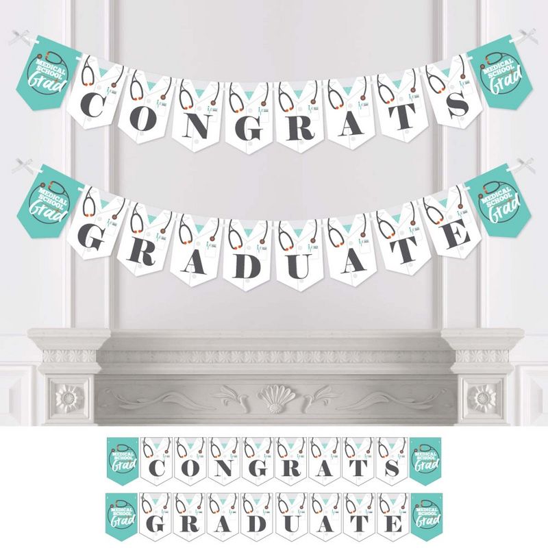 Big Dot of Happiness Medical School Grad - Doctor Graduation Party Bunting Banner - Party Decorations - Congrats Graduate, 1 of 6