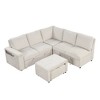 VYNXARIA L-shaped Padded Modular Sofa with Storage Space,Cup Holders on the Armrests, Suitable for Living Rooms, Offices, and Apartments - 4 of 4