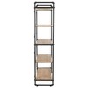 vidaXL Bookshelf Wall Bookcase Storage Standing Shelf Solid Firwood and Steel - 4 of 4