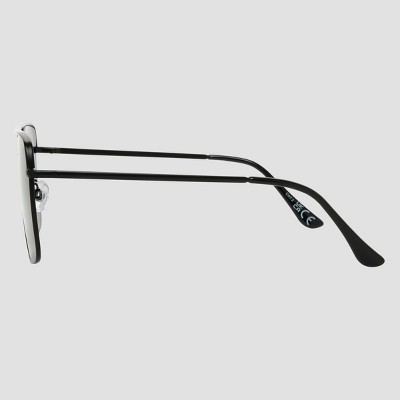 Women's Satin Metal Aviator Sunglasses - Universal Thread Black: Scratch-Resistant, UV Protection, Recycled Metal - image 4