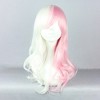 Unique Bargains Women's Curly Wigs 22" White Pink with Wig Cap - 2 of 4