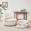 Corduroy Fabric Modern Swivel Chair with Storage Ottoman, Backrest Pillow and High-Density Foam Cushions - 4 of 4