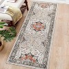 Retro Vintage Washable Area Rug, Stain Resistant, Non-Slip, Non-Shedding,Low Pile, Portable Indoor Carpet for Living Room, Bedroom - 2 of 4