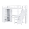 TIRAMISUBEST Metal Twin/Full Size Loft Bed With Bulit-in Desk, USB Ports and Wardrobe, Metal Loft Bedframe with Stepped Stairs & 5-layer Storage Shelf - 4 of 4