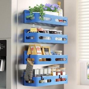 4 Pack Magnetic Spice Rack for Refrigerator, Spice Rack Organizer, for Kitchen and Oven Organization - 1 of 4