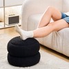 ChicFurnit Ottomans and Benches Storage Ottoman Cylindrical Footstool Foot Rest Round Footstool for Living Room, Black, 14.96"*14.96"*12.6" - 2 of 4