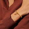 Free bird Cross Birthstone Bracelet | Dainty 14K Gold Plated Cross Charm Bracelet | Stretchable Elastic Gold Beaded Bracelet - 2 of 4