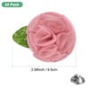 Unique Bargains Handmade Flower Brooch Boutonnieres Button Pins for Men Suits 24 Pcs Dark Pink - 3 of 4