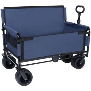 SKRAN 3-in-1 Convertible Folding Wagon Cart with Bench Seat & Storage,180L Capacity and 500lbs Load Capacity for Camping,Beach - 1 of 4