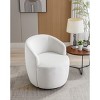 Velvet Swivel Barrel Accent Chair,Modern Upholstered Armchair,25.6"W for Living Room Bedroom Lounge-Baofuwish - 2 of 4