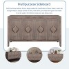 Entryway Storage Cabinet Living Room Sideboard Accent Cabinets With 4 Doors And Carved Flower Door Handle Console Cabinet-Cuddlewood - 3 of 4
