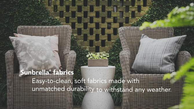 Sunbrella Textured Outdoor Corded Pillow and Cushion Set - Sorra Home, 2 of 8, play video