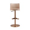 TOV Furniture Loosha Performance Vegan Leather and Rose Gold Adjustable Stool in Cafe Au Lait - 3 of 4