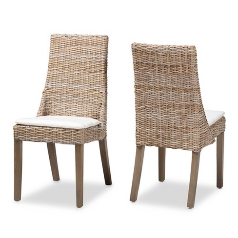 Rattan Dining Chair, Tilt Swivel, Caters & Seat Cushion, Bay Point Style  (Minimum 2)