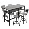 5-Piece Bar Height Dining Set with 4 Chairs and Storage Space - 4 of 4