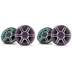 Garmin Fusion 2 Pairs Apollo AP-FL88SPG 8.8" LED Marine Speakers Sport Grills, Gray, Pair - 1 of 4