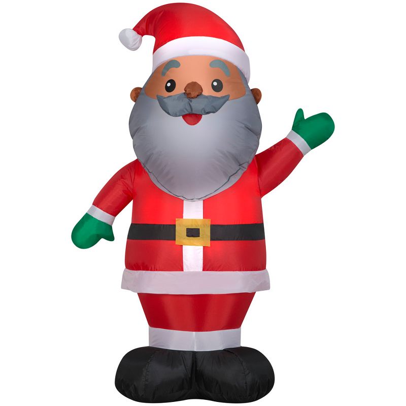 Gemmy Christmas Airblown Inflatable Santa, 4 ft Tall, Multi, 1 of 6