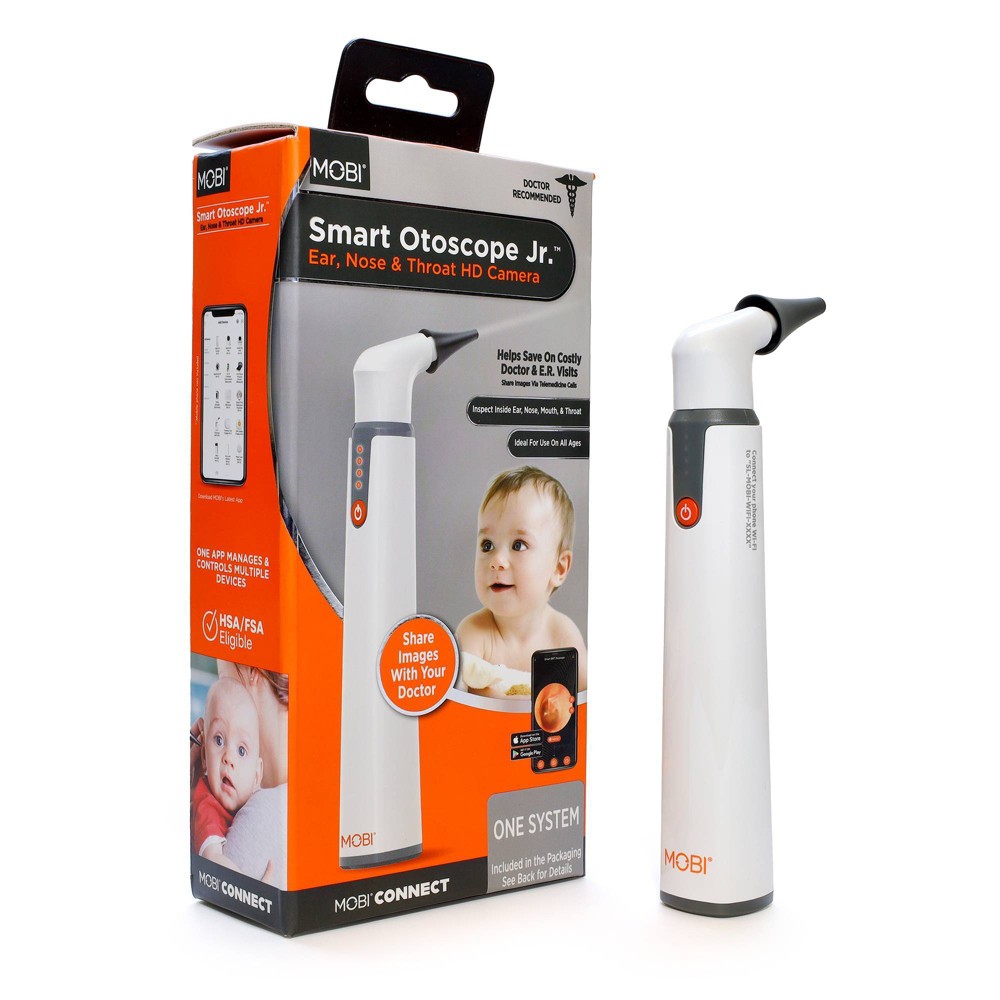 Photos - Microscope MOBI Wi-Fi Otoscope for Baby 1080P HD Camera, 6 LED, Ear Nose Throat Scope + Cleaning Tools