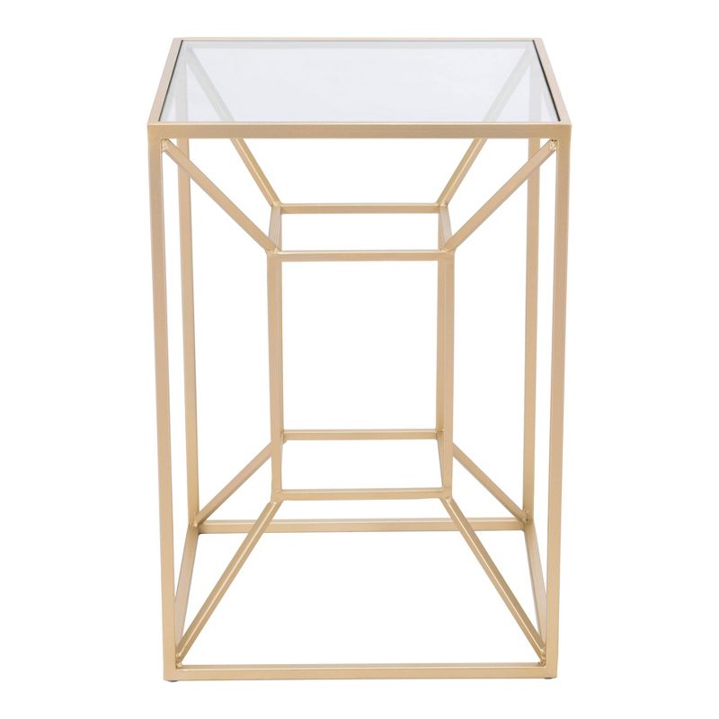 Caine Side Table Clear/Gold - ZM Home, 3 of 9