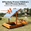 FUNTOK 2-in-1 Wooden Sandbox with Storage Boxes and Picnic Table - Includes Bottom Liner & PVC Canopy - 4 of 4