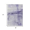 Lavender And Ivory Striped Washable Indoor Outdoor Area Rug - 3 of 4