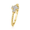 Ross-Simons 0.10 ct. t.w. Diamond Cross Beaded Ring in 18kt Gold Over Sterling - 3 of 4
