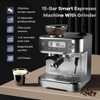 GustoWave Digital Display Stainless Steel Semi Automatic Coffee & Espresso Machine with Grinder & Milk Frother - 2 of 4