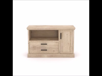 Prime Oak Small Credenza with Adjustable Shelf and File Drawer