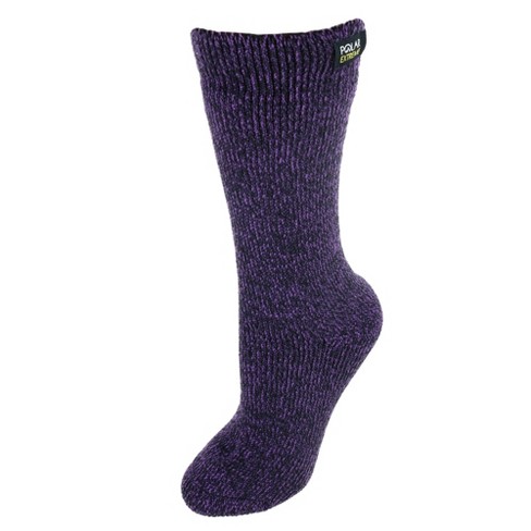 Polar Extreme Women's Marled Insulated Thermal Socks With Fleece Lining,  Purple : Target