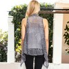 Anna-Kaci Women's Sleeveless Open Front Crochet Vest with Draped Hem Lightweight Knit Cover-Up Cardigan - Large/X Large, Gray - 3 of 4