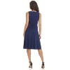 Rekucci Women’s Sleeveless V-Neck Fit-and-Flare Dress, Knee-Length, Slimming Tummy Control - 4 of 4