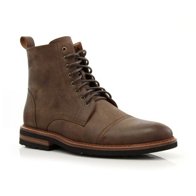 Polar Fox Wright Men's 7-Eyelet Classic Combat Boots With Side Zipper - Multiple Sizes