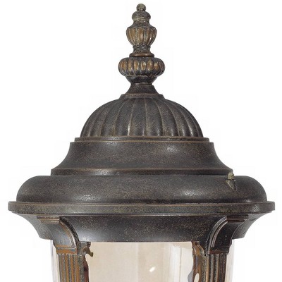 Bellagio Bronze Outdoor Post Light with Champagne Hammered Glass