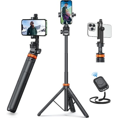 62" Phone Tripod, Tripod for iPhone & Selfie Stick with Remote, Extendable Cell Phone Stand & Ultimate Phone Holder