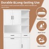 MAYEERTY White Tall Freestanding Storage Cabinet Drawers Doors Adjustable Shelves Flip Drawer MDF - 4 of 4