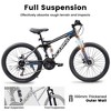 NAYSAYE Bicycle 27.5 Inch Full Suspension Mountain Bike 21 Speed with Dual Shock Absorbers for Men and Women, Black, 68.1"*27"*39.7" - 4 of 4