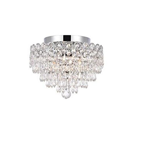 Elegant Lighting Century 4 light Chrome Flush Mount Clear Royal Cut Crystal - image 1 of 4