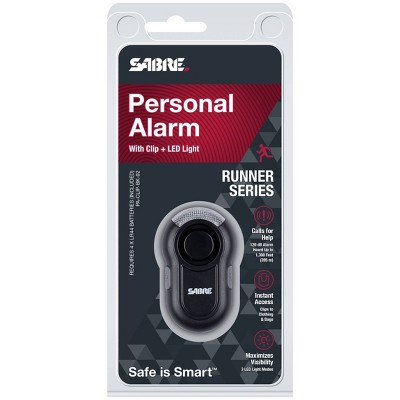 Sabre Personal Alarm with LED Light - Black