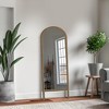 64"*21" Arched Full Length Mirror, Wood Framed Full-Body Mirror for Bathroom, Bedroom, Living/Dressing Room, Natural Color - 2 of 4