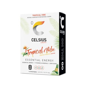 Celsius On-the-go Powder Stick Packs, Tropical Vibe - 2.5 Oz Stick (Pack of 14) - 1 of 4